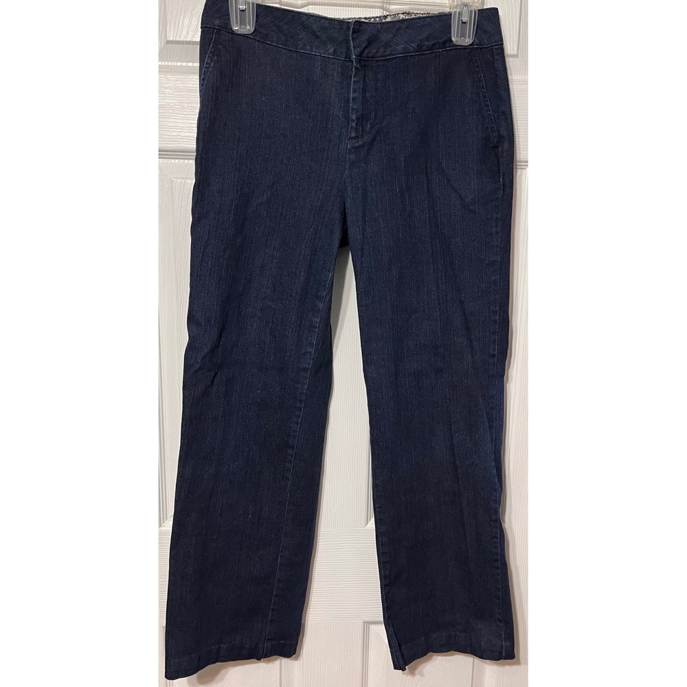 Denim‎ & Co Womens Dark Wash Straight Leg Jeans Trousers Size 8 Indigo Blue